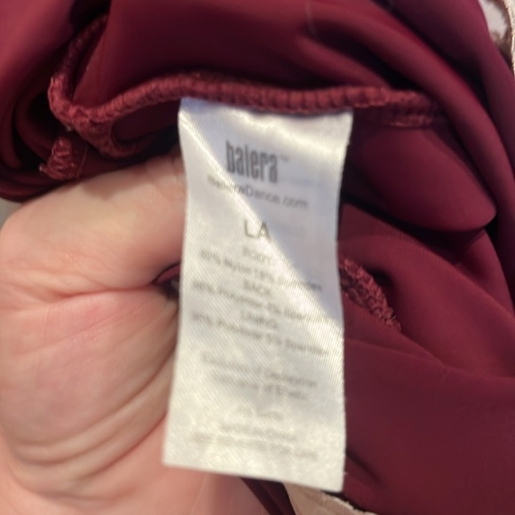 Balera Women’s Adult Burgundy Leotard with neck piece and back mesh detail Large - Picture 11 of 11